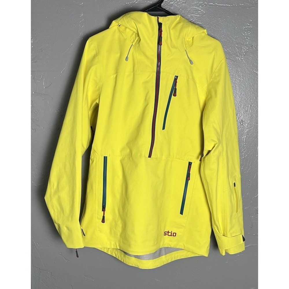 Women's Stio Eviron XT Anorak Jacket Banana Yellow Size M Water Proof Winter
